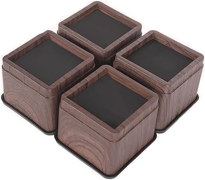 Exceptional 3-Inch Stackable Bed Risers Heavy Duty with Real-Woodprint Elevate Your Comfort