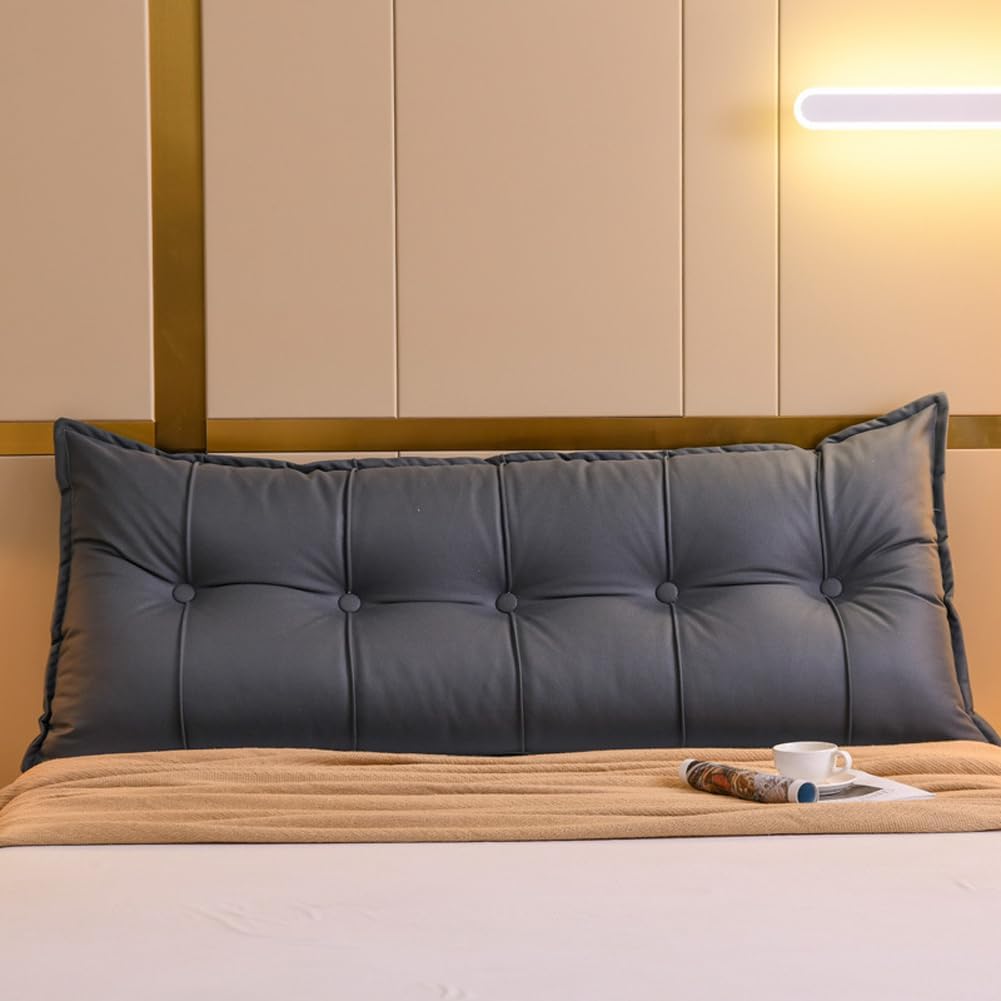 ZYANLING Headboard Wedge Pillow Leather Bedside Backrest Pillow for Bed Sofa Reading FullKingQueenSingle