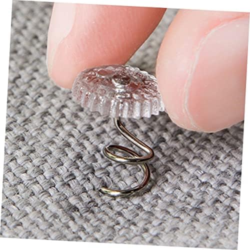 PRETYZOOM60-Piece Clear Twisting Push Pins for Bed Skirts and Sofa Covers - Easy to Remove and Install