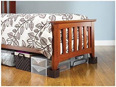 Whitmor Wood Espresso Bed Riser Set for Extra Storage