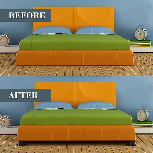 Durable 12-Piece 4-Inch Square Bed Riser with Anti-Slip Shock Absorption for Home Car Factory Dorm and More