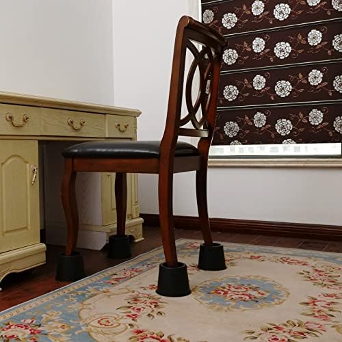 BTSD Home Round Bed Risers 4 Inch Set of 4 Black