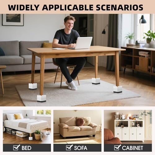 Adjustable Bed Risers for 15-3 in 43 in Beds Tables Sofas