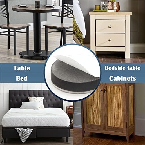 8 Pcs Self-Adhesive Furniture Bed Risers Black