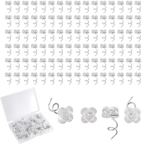 100-Piece Bed Skirt Pins Four-Leaf Clover Twist Pins for Upholstery Tacks and Slipcovers