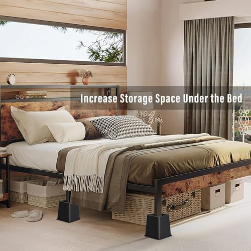 Lufia Bed Risers 4 Inch Heavy Duty Set of 4