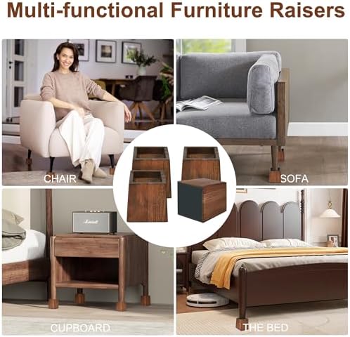 Elevate Comfortably Bed risers for 2200 lbs support Rugged construction for durability