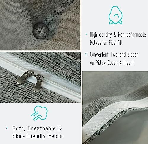 EORNOW Wedge Reading Pillow Headboard for Bed Rest Side Pocket Design Removable Cover