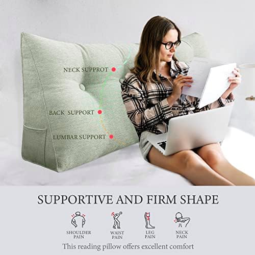 Triangle Oversized Bed Pillow for Back Support Off-White