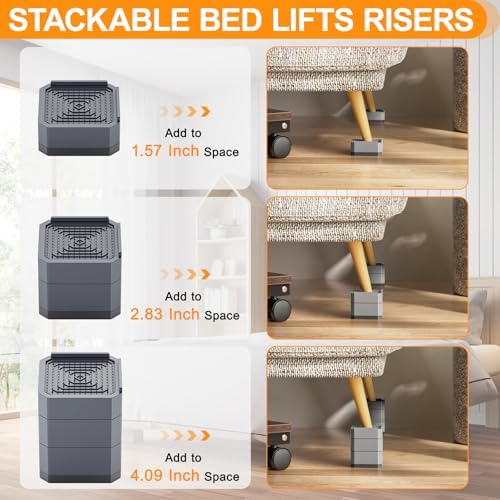 Sturdy bed risers for enhanced stability and extra height