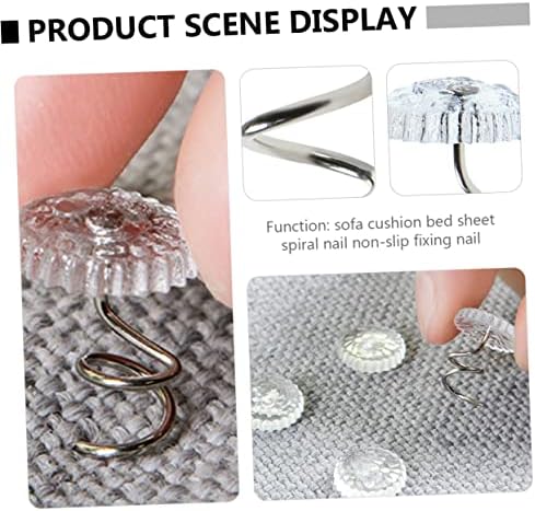 PRETYZOOM60-Piece Clear Twisting Push Pins for Bed Skirts and Sofa Covers - Easy to Remove and Install