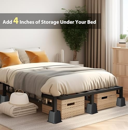 TomGear Bed Risers 9 Inch Set of 8 Black