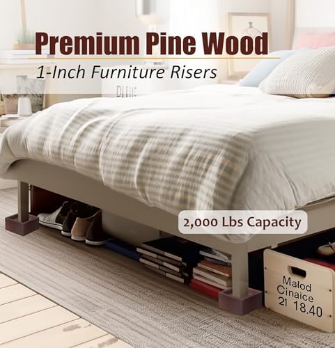 MONTIHOLD Mini Bed Risers 1 Inch Heavy-Duty