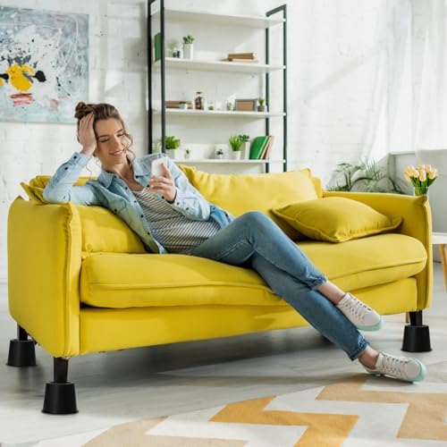 6-Piece Bed Risers Set with Non-Slip Foam Pads