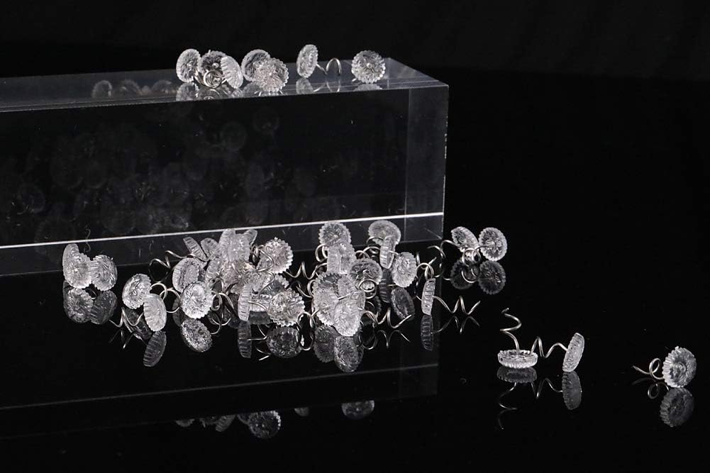 Mini Skater 100 Pcs Clear Head Twist Pins for Furniture Bed Skirt Upholstery