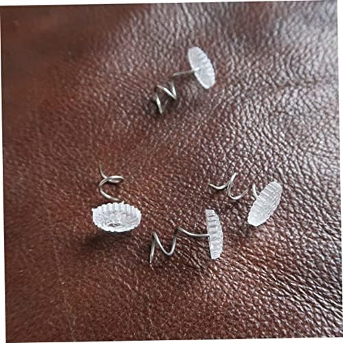 VOSAREA 100Pc Transparent Stainless Steel Upholstery Pins for Sofa Cushions Non-Marking Fixation Nails