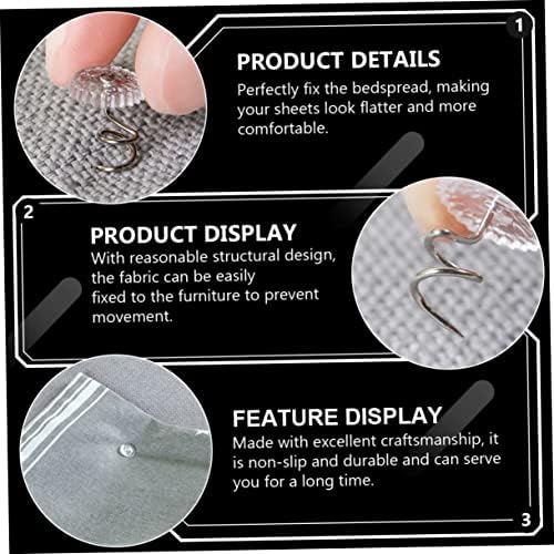 60-Piece Transparent Twisting Fixing Kit for Upholstery Bedskirts and Dust Control