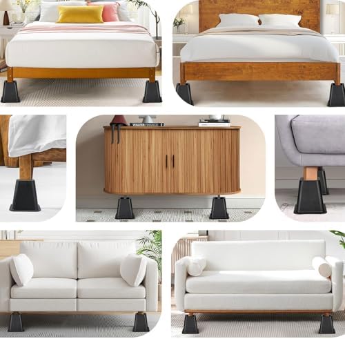 ANNKUT6-Inch Heavy Duty Bed Risers Best Bed couch elevate