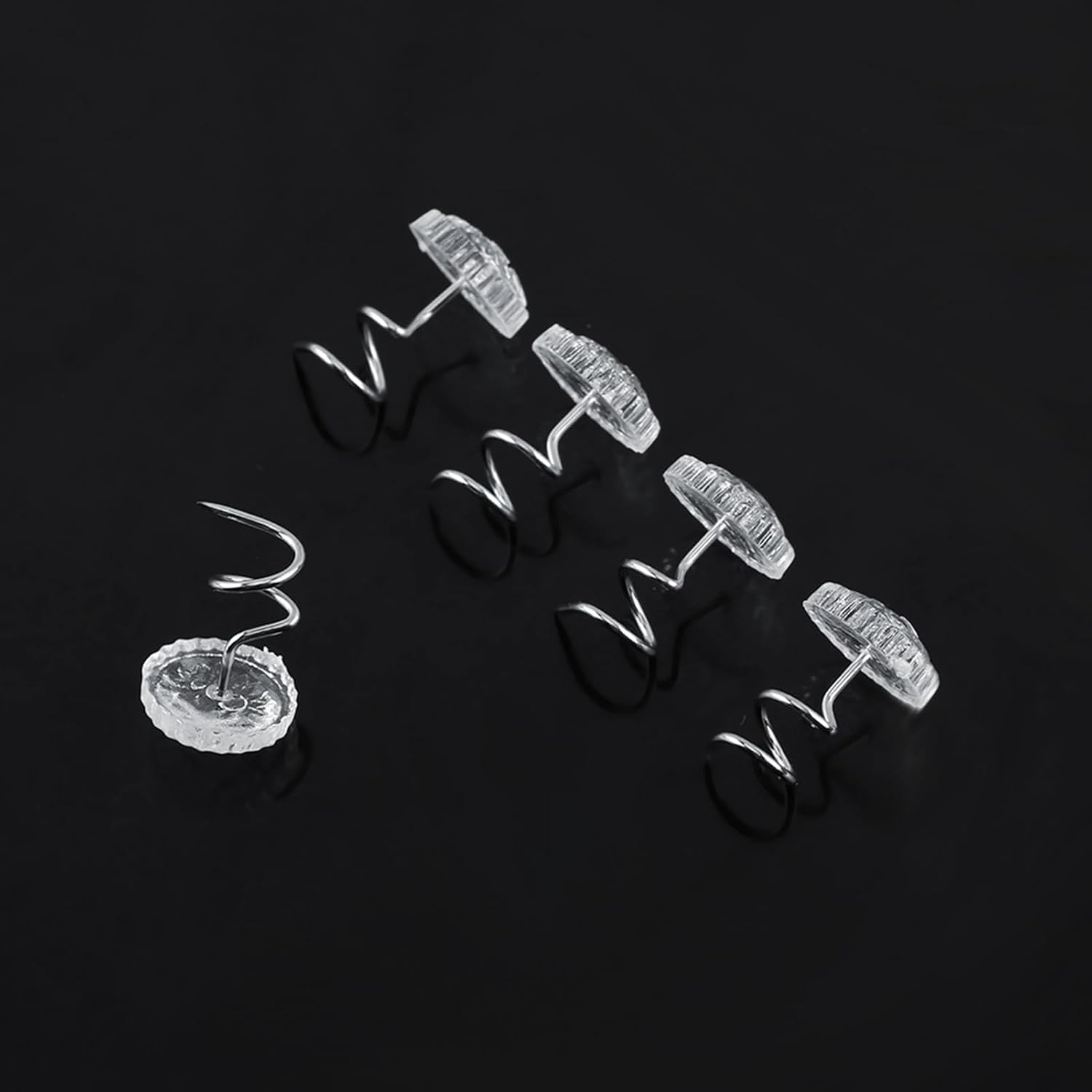 Sunicon 50Pcs Twist Pins - Essential for Home Car - Upholstery Clear Heads Slip Cover Fasteners for Sofa Van Bed Skirt