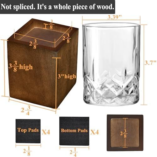 Sopicoz 3-Inch Square Bed Risers Set of 4