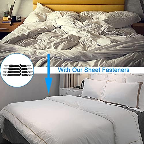 BetyBedy 4Pcs Adjustable Sheet Fasteners Suspenders Holder
