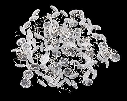 100-Pack Clear Plastic Head Twist Pins for Bed Skirts Upholstery