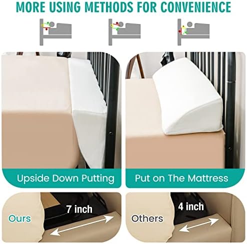 Go flame Expandable Bed Gap Filler Full Size Headboard Pillow for reading sleeping 7 Max Gap