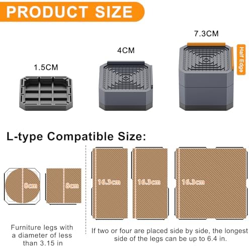 Sturdy bed risers for enhanced stability and extra height