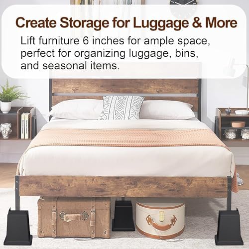 6-inch Heavy Duty Bed Risers 6-Pack Set
