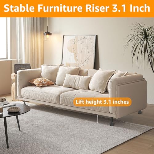 Adjustable Bed Risers for Beds Non-Slip Vibration Reduction 4-Pack Bed Riser Set