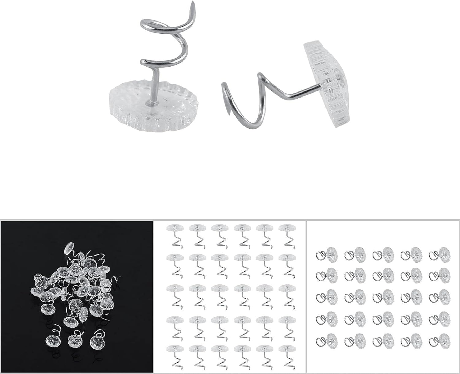 Cyrank Bedskirt Pins Set Durable Upholstery Twist Pins for Sofa Slipcover Bed Skirt with 30pcs transmissions