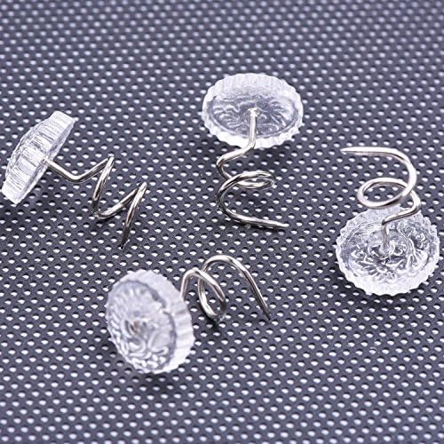 100-Pack Clear Plastic Head Twist Pins for Bed Skirts Upholstery