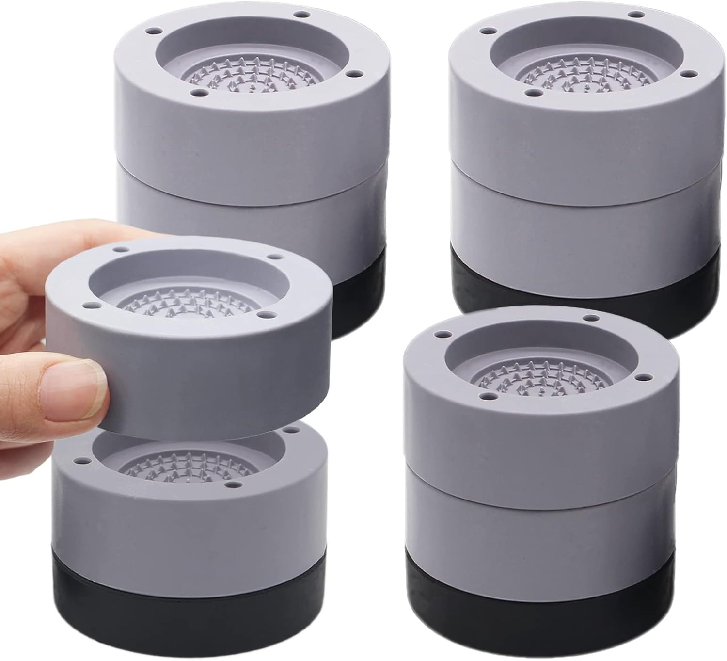 Adjustable Bed Risers 4-Piece Set - Durable for Beds Sofas Tables 1300 lbs Capacity