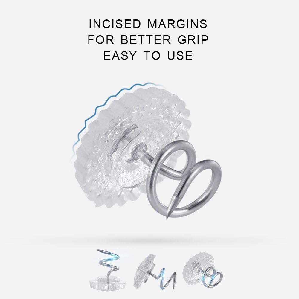Powerful 50 Pcs Clear Heads Bed Skirt Twist Pins 50Pcs Bed Skirt Sofa Cushion Slip Cover Fixes Firmly Without Damage
