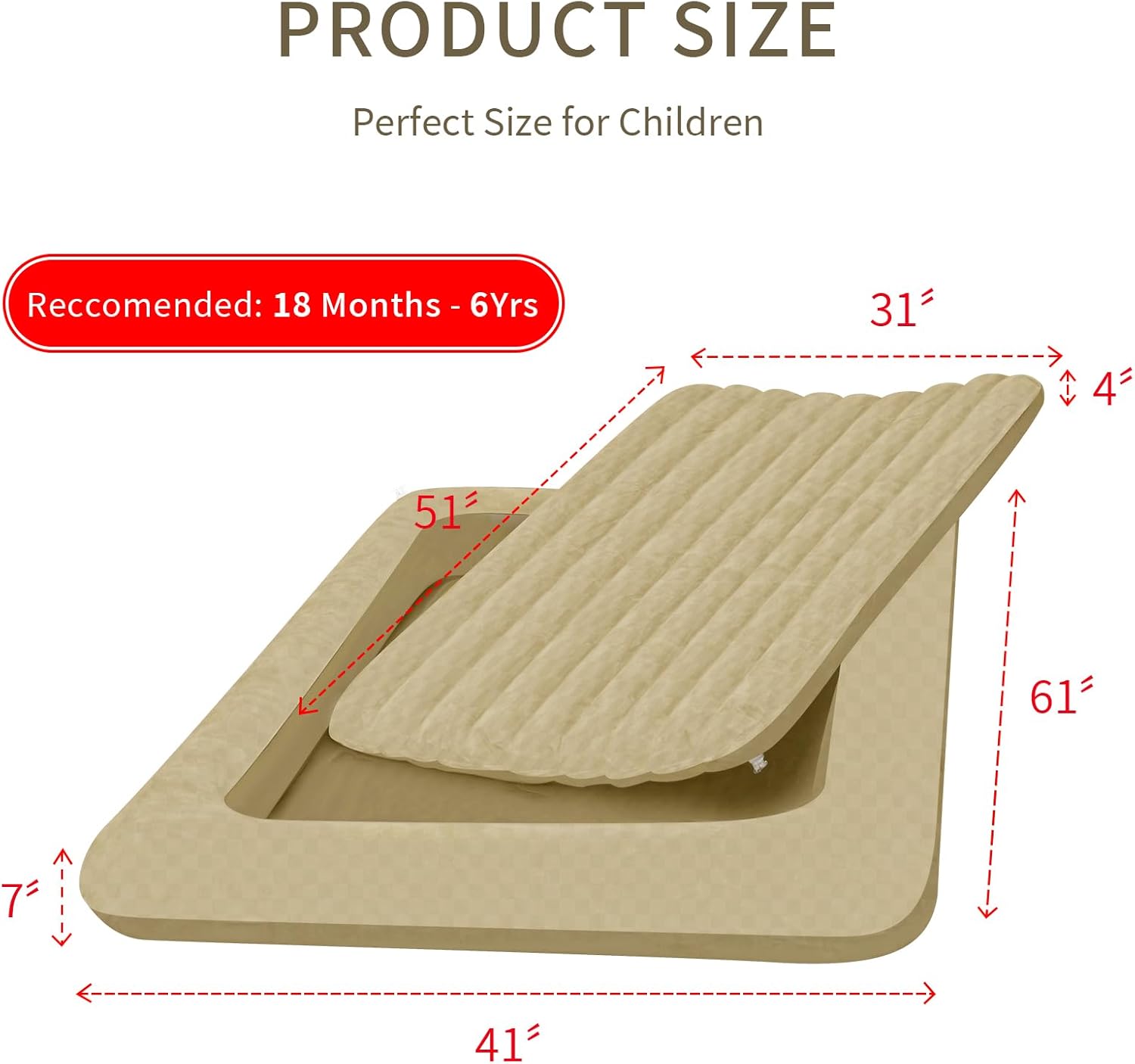 Portable Air Mattress for Kids Smooth Surface Perfect for Travel and Camping