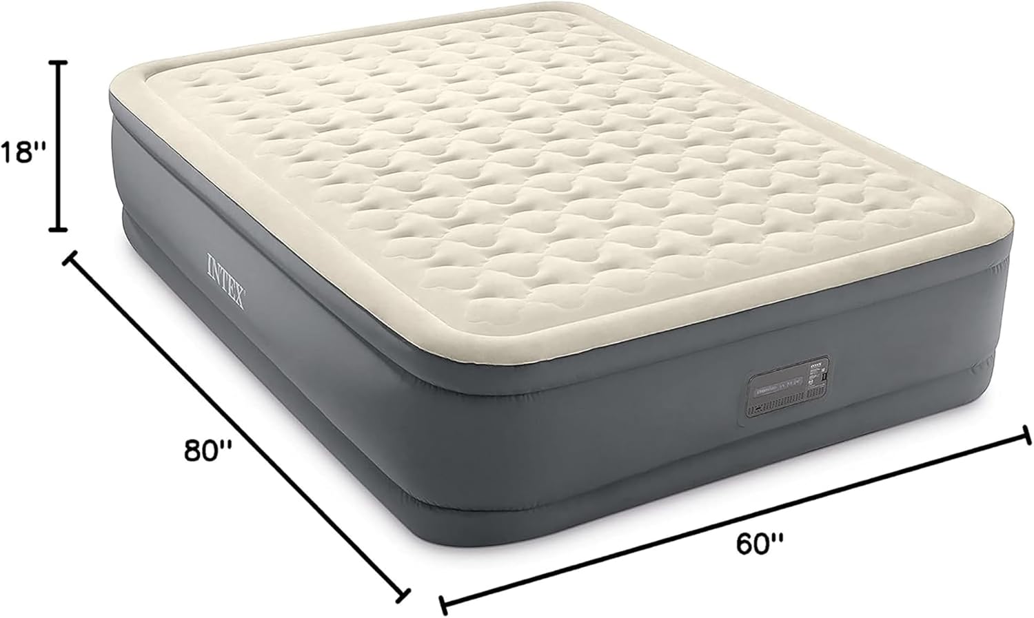 Intex PremAire II Luxury Air Mattress with Electric Pump Queen Size Elevated Bed