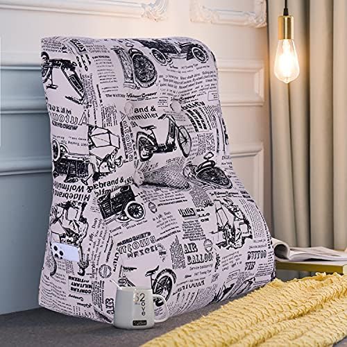 WOWMAX Cotton Cover PP-Cotton Filled Triangular Wedge Pillow for Bed Reading