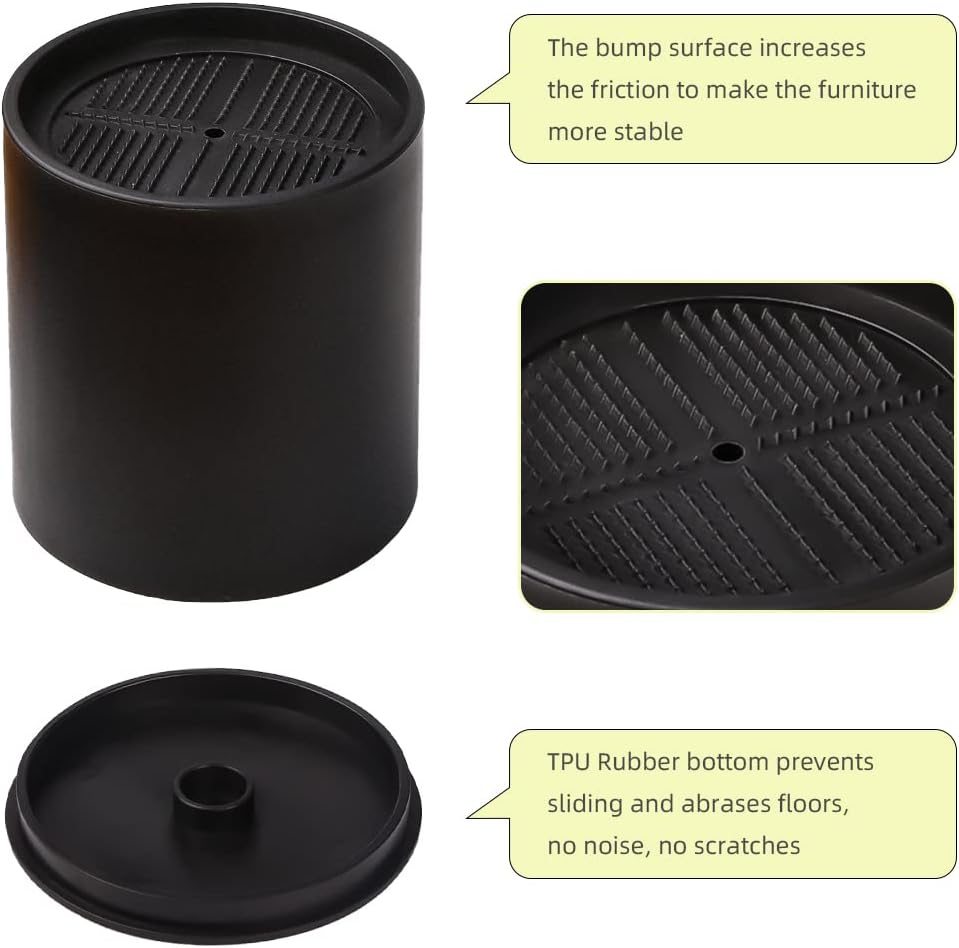Secure Bed elevate - 4-Inch Heavy Duty Bed Risers with Non-Slip Pad Set of 6 for Sofas couches chairs