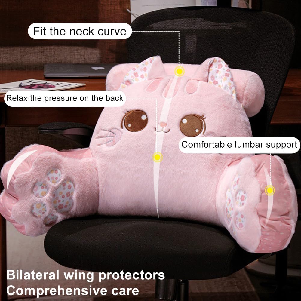 GKWW Cute Cat Companion Reading Pillow Bed Rest Pillow Washable for Cats and Humans