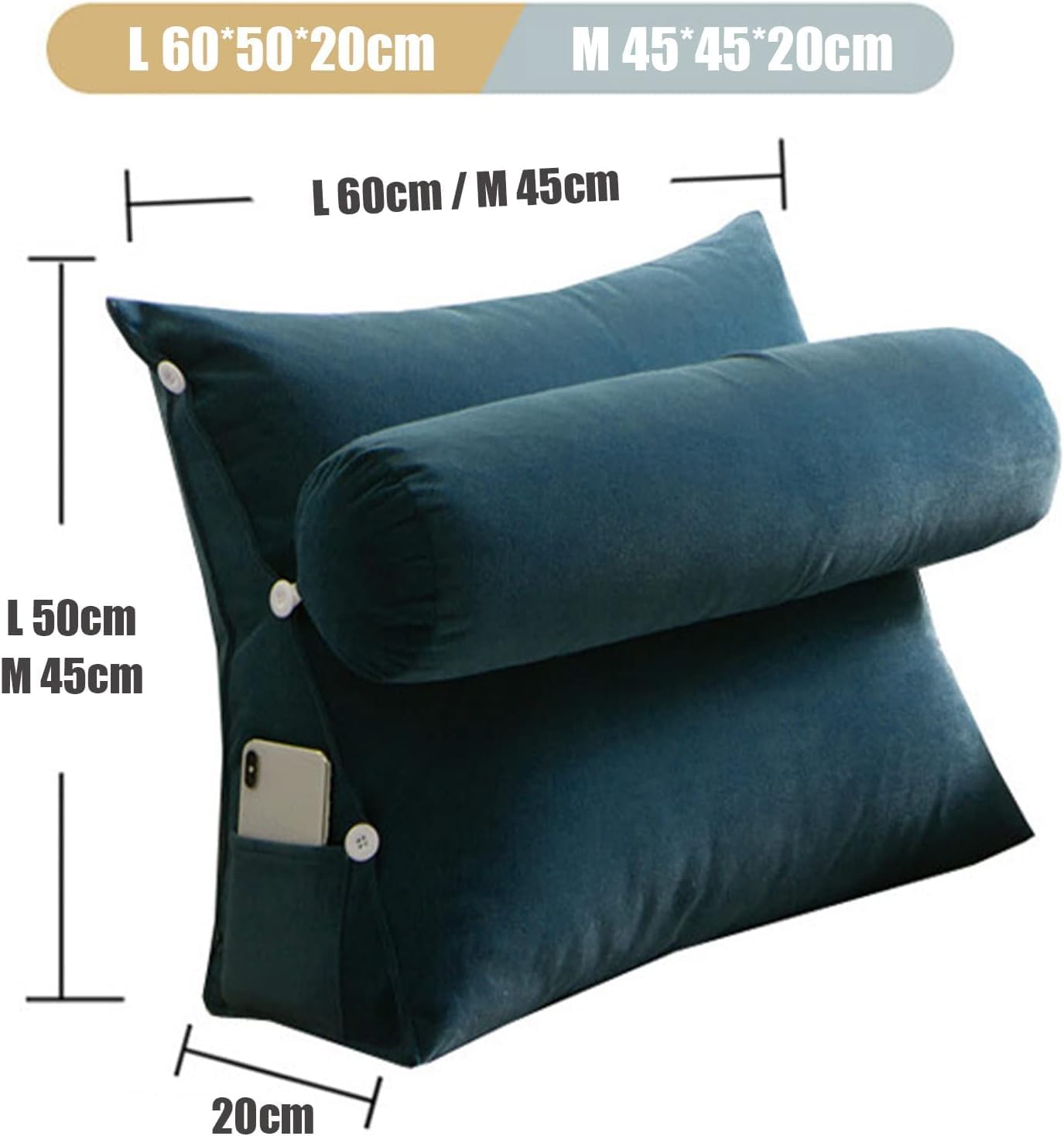 COZMAX Adjustable Triangular Bed Wedge Pillow Back Support Cushion with Removable Washable Cover