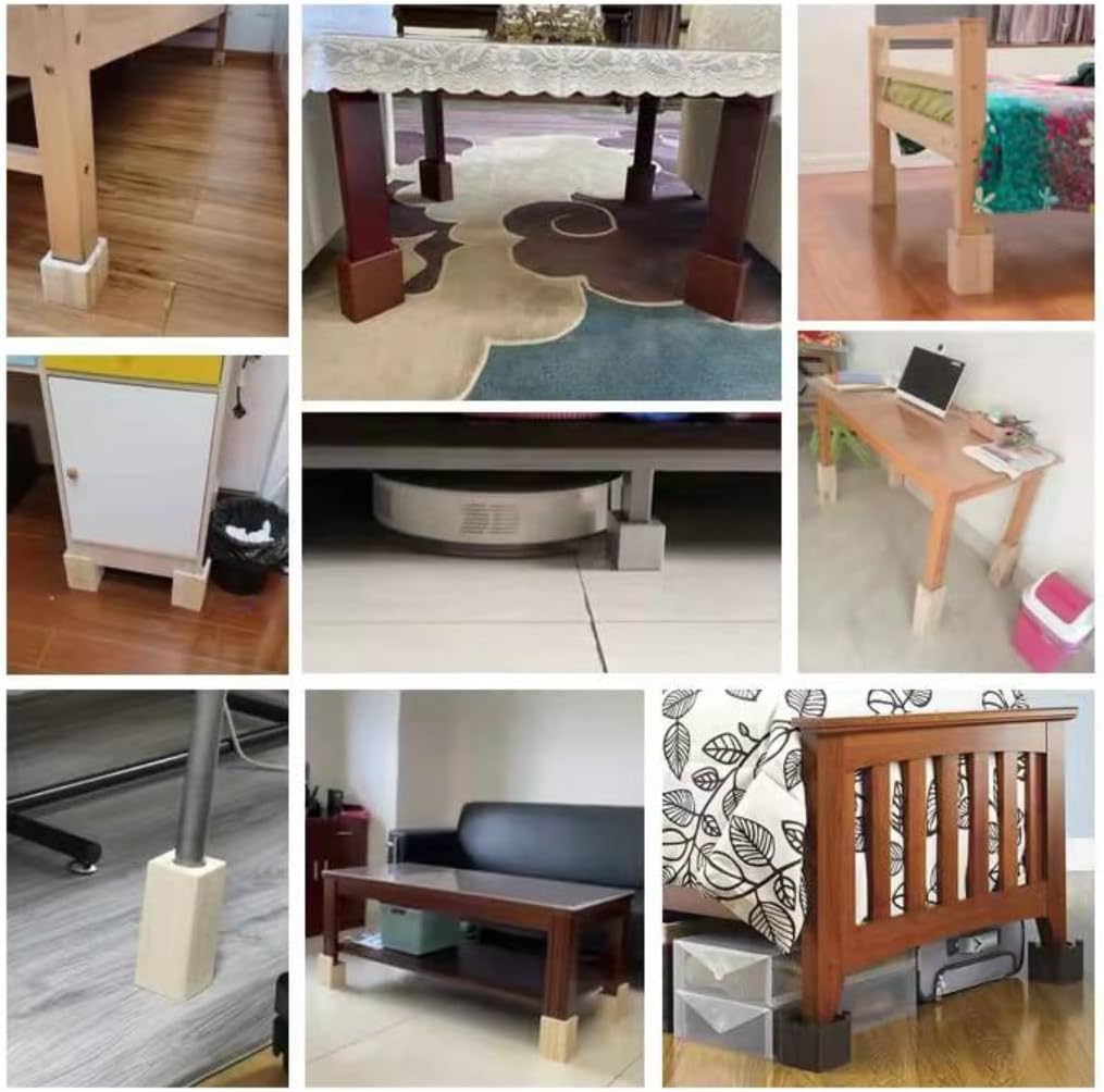 TSnAmay4Pcs Cylinder Solid Wood Bed Risers Increase Height 2 for Sofa Couch Chair Table