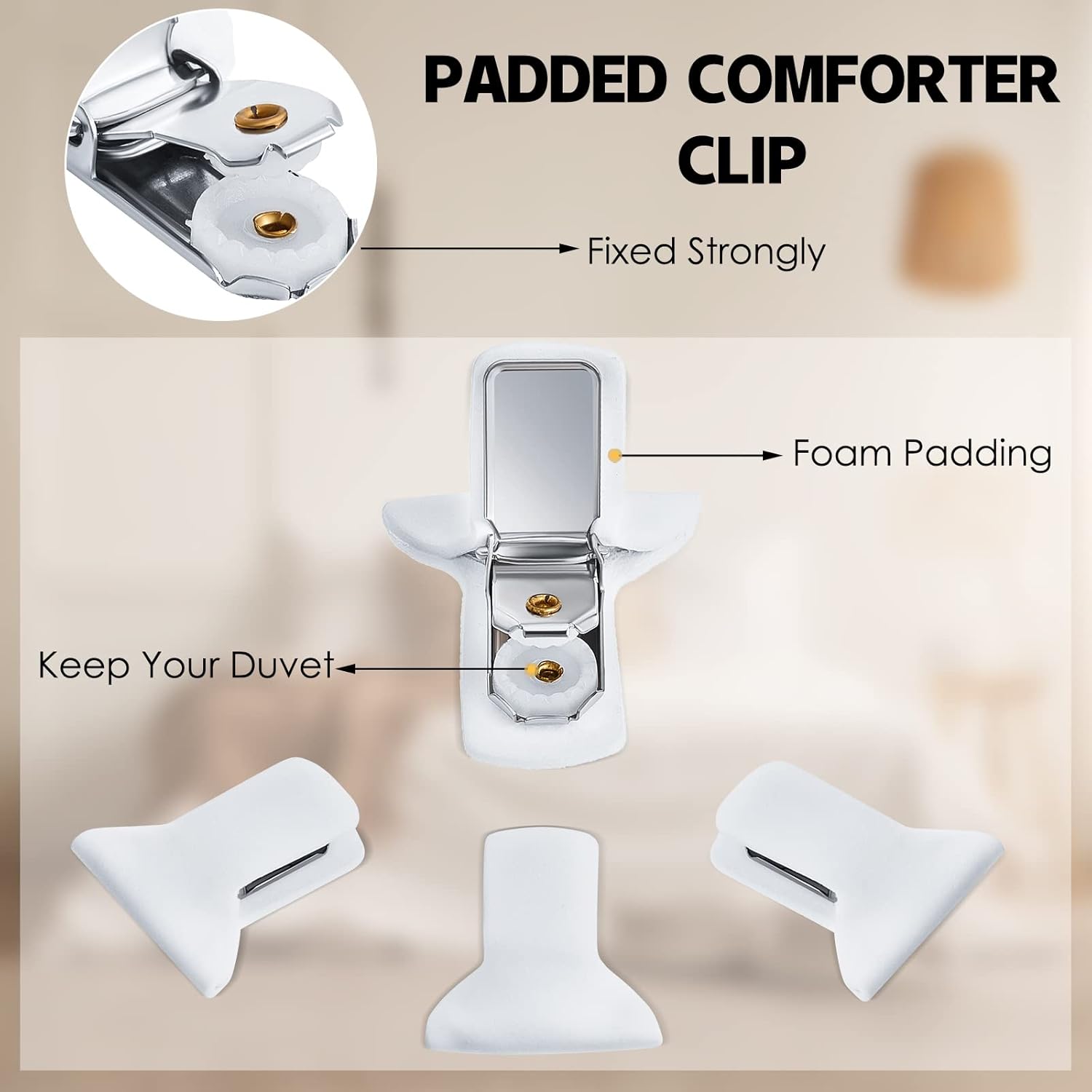 Secure Comforters Duvet Clips for Bedding Patelai Padded Fasteners for Easy Organization