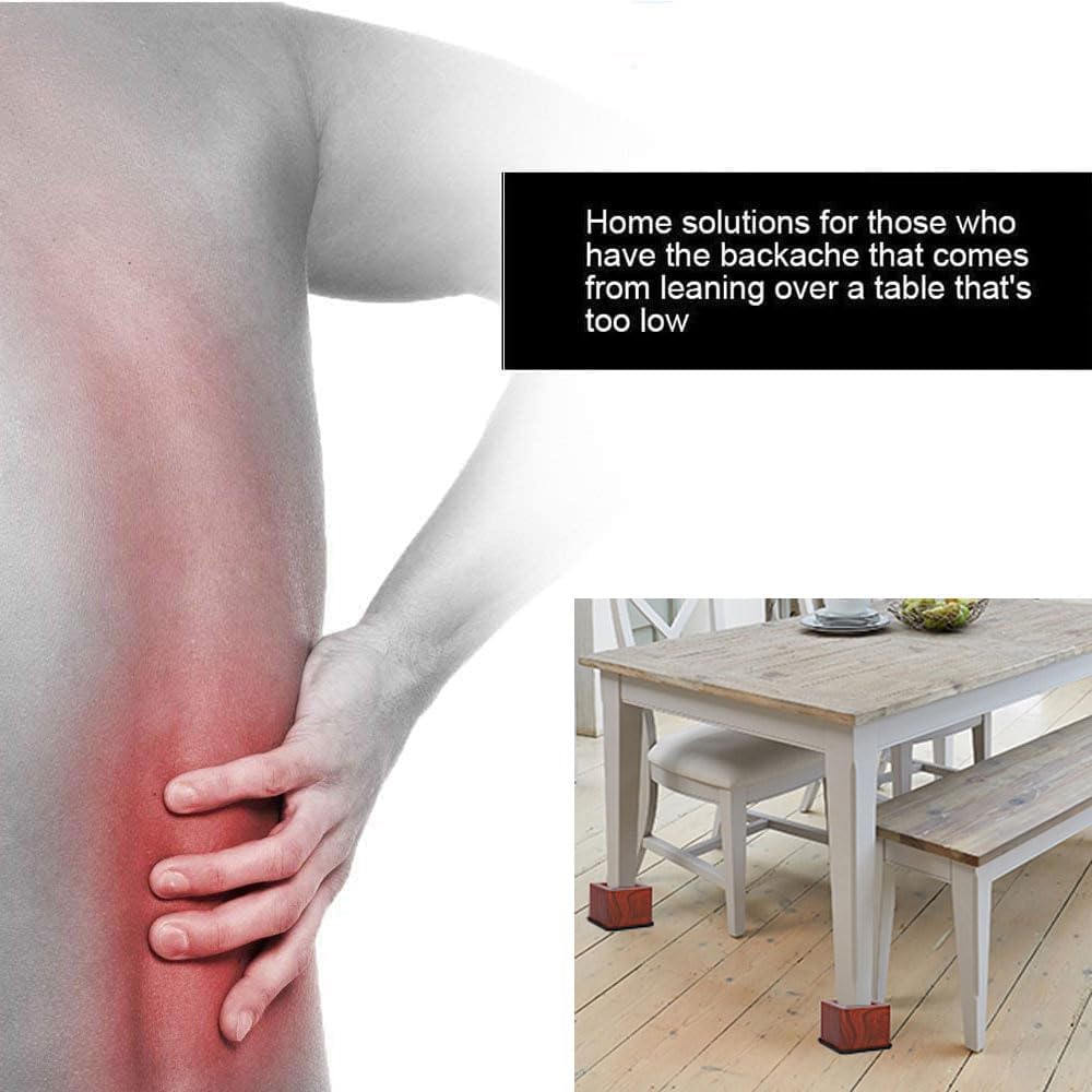 Set of 4 3-Inch Bed Risers Heavy Duty Stylish for Heavy Furniture