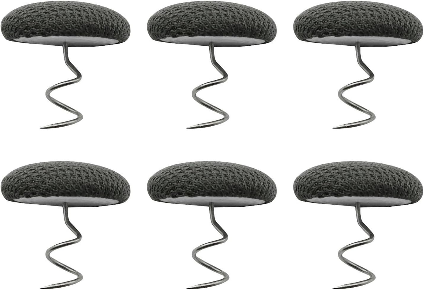 XGNG 12PCS Gray Fabric Covered Button Twist Pins for Bed Skirts and Sofa Covers