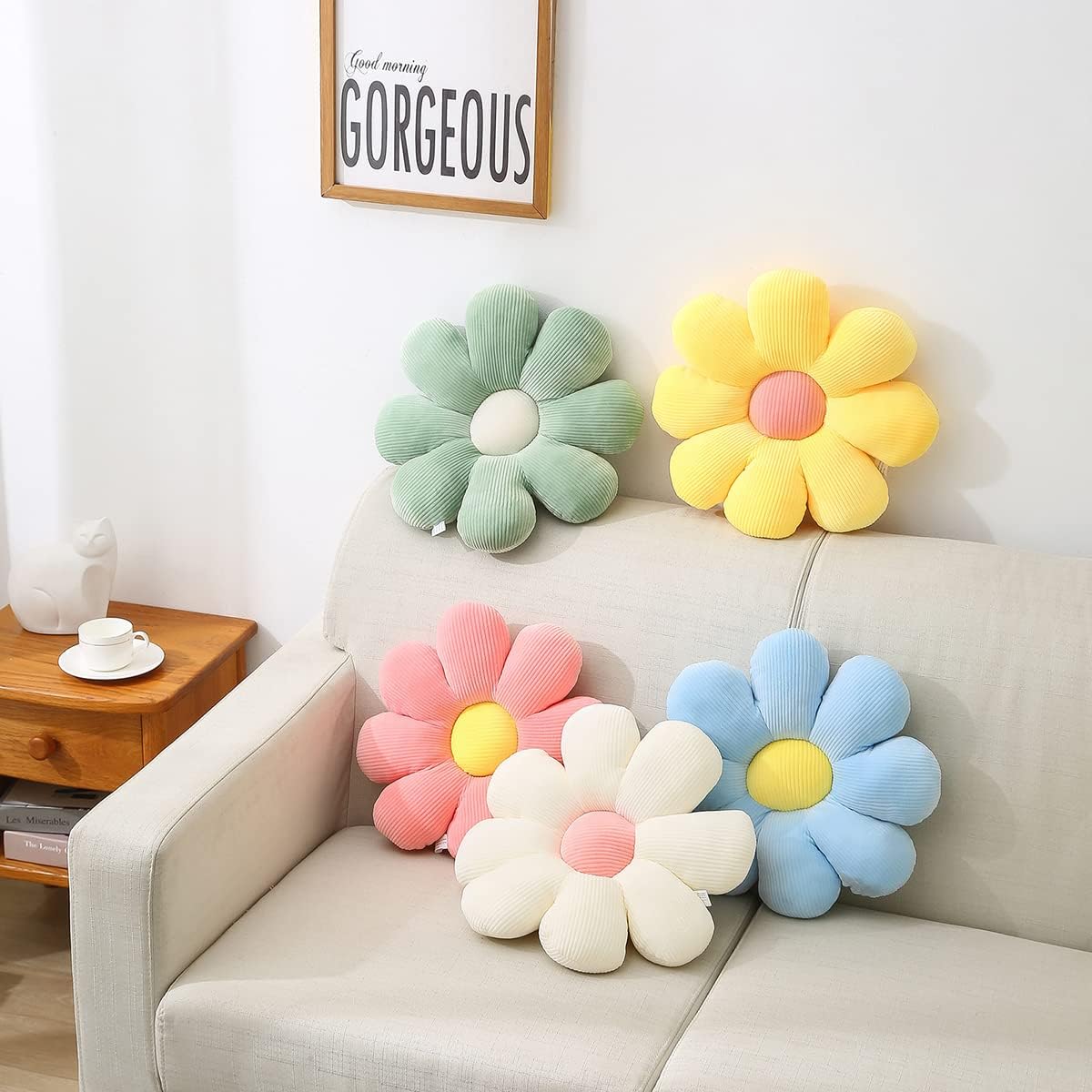 Flower Pillow Daisy Throw Cushion Soft Decorative Pillow for Girls Kids