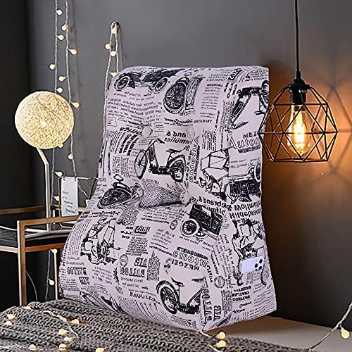 WOWMAX Cotton Cover PP-Cotton Filled Triangular Wedge Pillow for Bed Reading