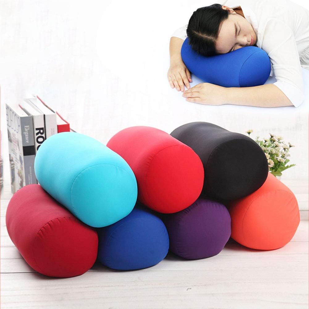 Emivery Microbead Bolster Squishy Neck Support Roll Pillow for Reducing Back Pain