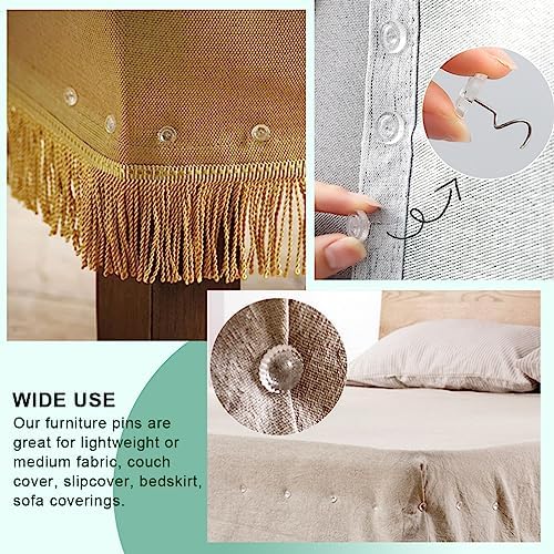 20 Pcs Twist Pins with Clear Heads for Upholstery and Bed Skirts