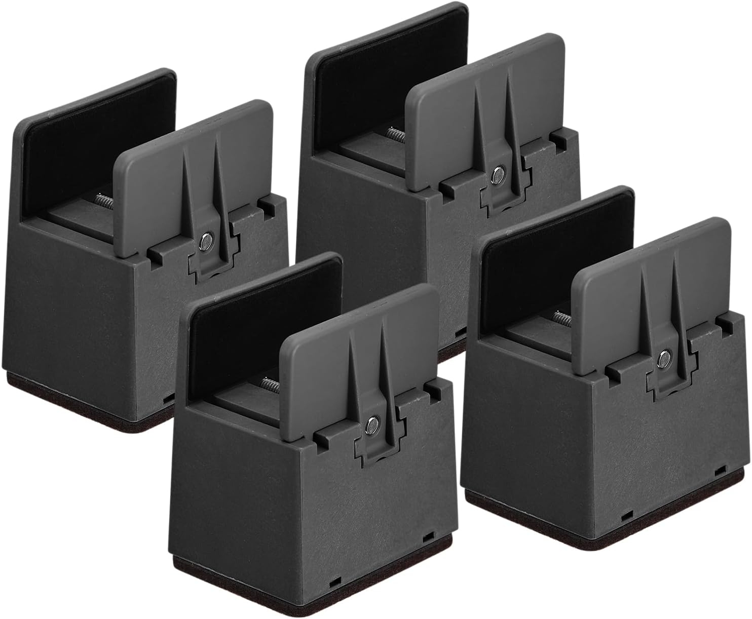 4-Piece Black Bed Risers Adjustable Sturdy for 5000 lbs Perfect for Home Kitchen
