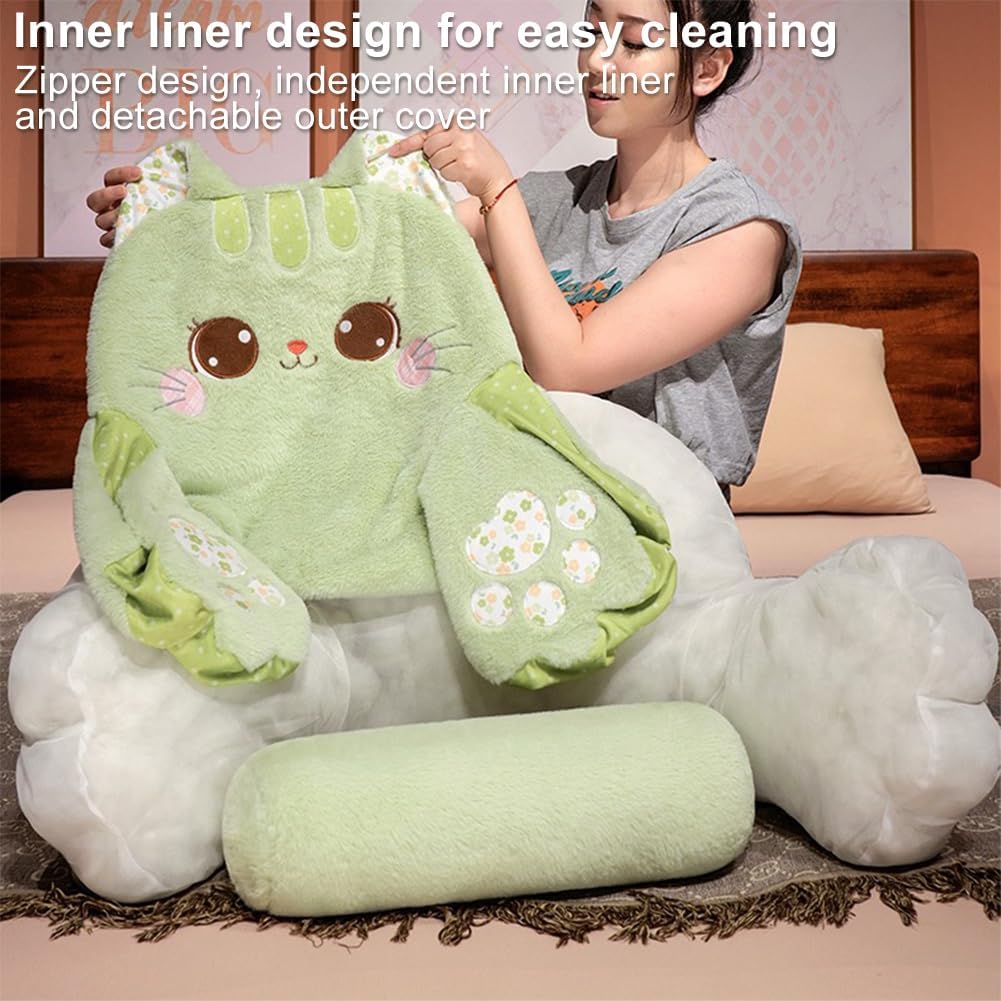 GKWW Cute Cat Companion Reading Pillow Bed Rest Pillow Washable for Cats and Humans